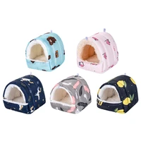 hamster house thick warm soft beds and houses rodent cage cartoon printed hammock for rats cotton guinea pig accessories