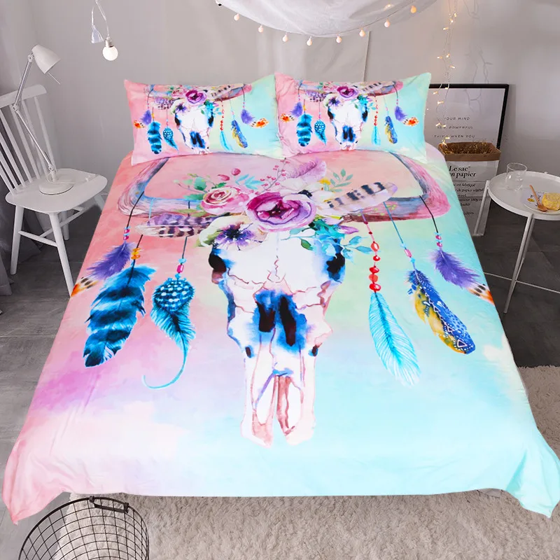 

Sheep Head Dream Catcher Bedding Set Bedroom Decor Boys Girls Gift Duvet Comforter Cover 2/3 Piece Bedspread with Pillowcase