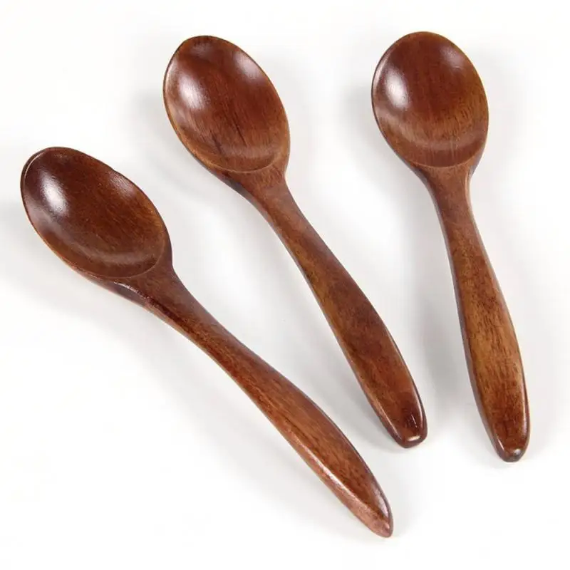 

1pcs 18cm Wood Tableware Natural Wooden Spoon Kitchen Cooking Utensil Tool Honey Coffee Spoon Cooking Kitchen Supplies