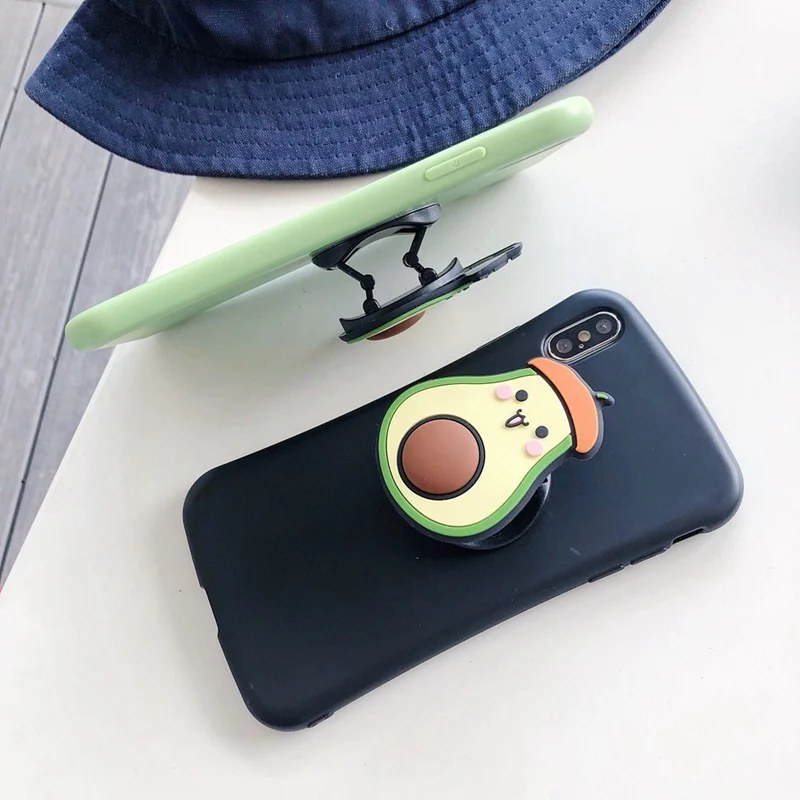cartoon avocado silicone Multi-Function Phone Holder folding Bracket for mobile phone and small table. | Мобильные телефоны и