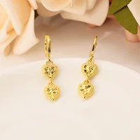 elegant and exquisite gold color heart drop earrings for woman 2021new classic jewelry luxury party girls gifts