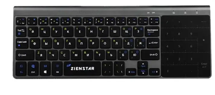 Russia Zienstar 2,4G Беспроводная мини-клавиатура с тачпадом и Numpad для Windows PC, ноутбука, Ios pad, Smart tv, HTPC IP tv, Android Box - Цвет: Russia