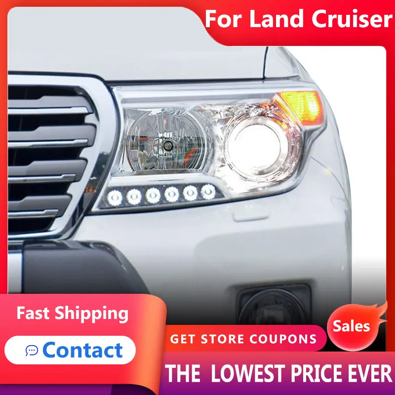 HANA для фар Toyota Land Cruiser 2007-2015 LC200 светодиодные фары DRL Hid биксеноновые