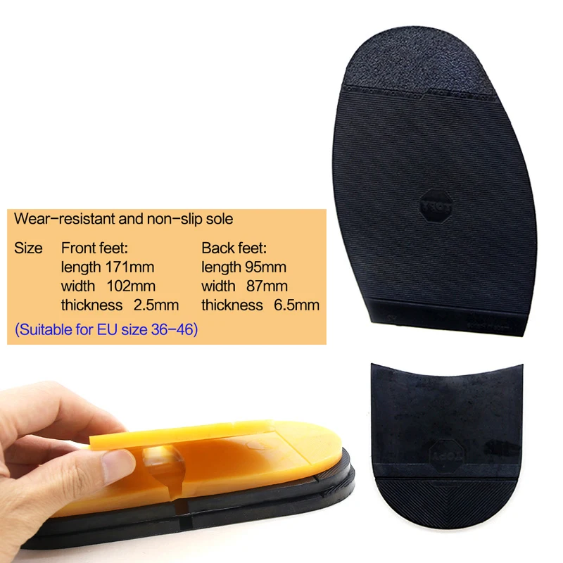 Anti Slip Outsoles Rubber Shoe Sole for Leather Business Shoes Repair Forefoot Pads Soles Bottoms Ground Grip Outsole Insert Pad