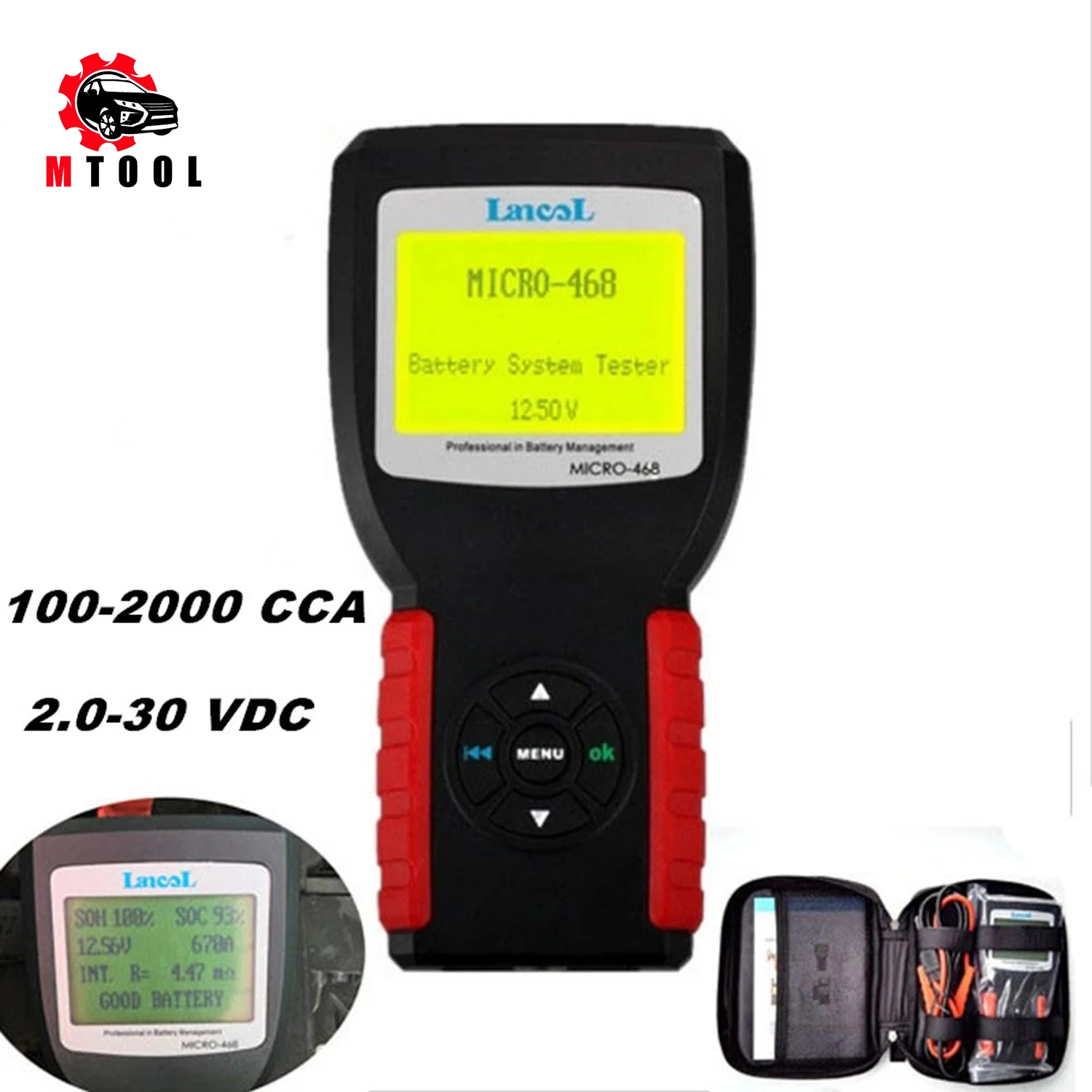

Car Battery Tester MICRO-468 Multi-language 12V 2000CCA Battery System Detect Automotive Bad Cell Battery Diagnostic Tool Tester