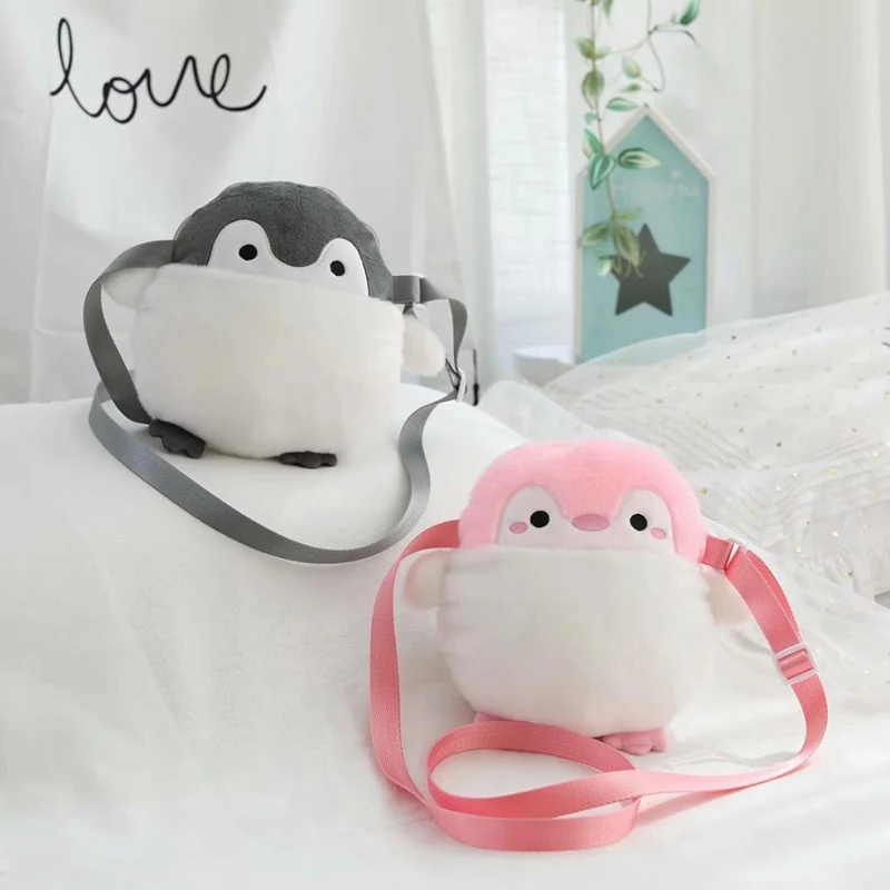 23cmCute Penguint мини кошелек с сердцем для девочек Детский Kawaii мультяшный Пингвин