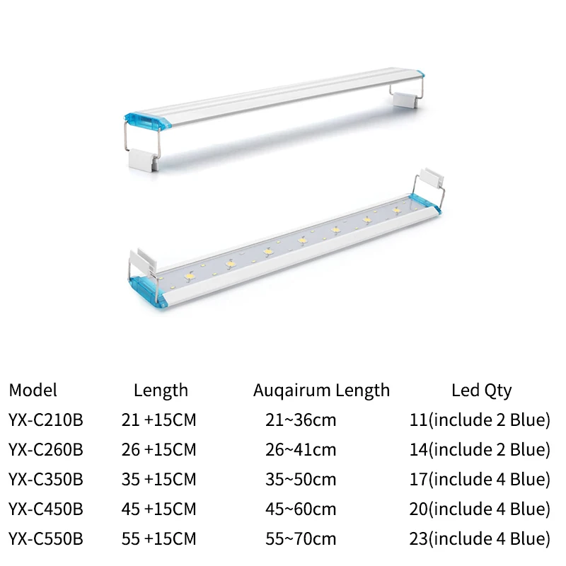 

NEW Super Bright Aquarium Lighting Fish Tank Plant Grow Lighting Aquarium Led Lighting 21-70CM Extensible Clip on Lamp Fish Tank