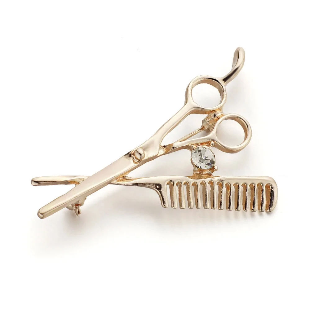 Модная новинка расческа ножницы уникальная брошь для шляпы платья зажимы