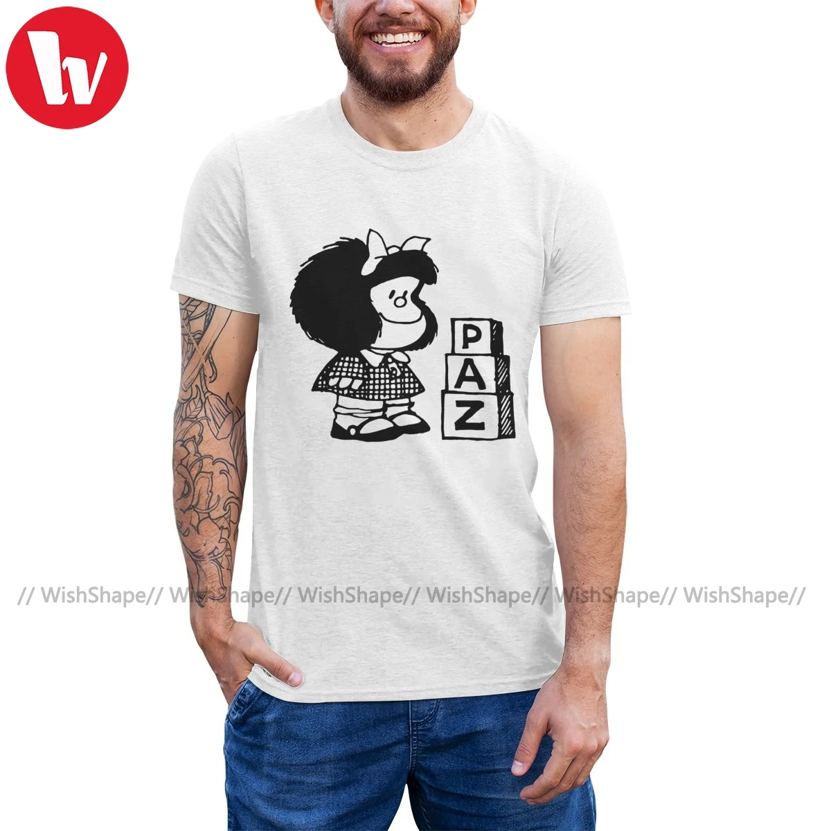 Mafalda футболка пас лето 4xl Футболка Awesome с короткими рукавами и принтом в виде Для