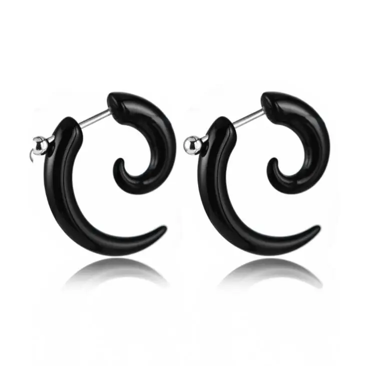 Пистолет 1 пара панк Племенной спираль Поддельные Приборы из акрила сужается