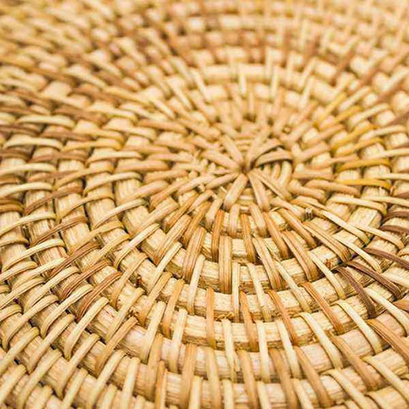 Rattan Woven Placemats Table Mats Non Slip Heat Resistant Place Mat Wicker Placemat Trivets for Hot Dishes Round 40cm | Дом и сад