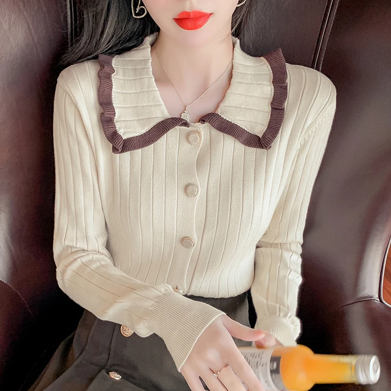 Женский трикотажный кардиган однобортная облегающая Однотонная рубашка с
