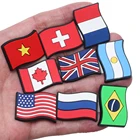 Поштучная распродажа, 18 видов национальных флагов, украшение для обуви из ПВХ, украшение для крокса, дизайнерские подвески для рождественских подарков