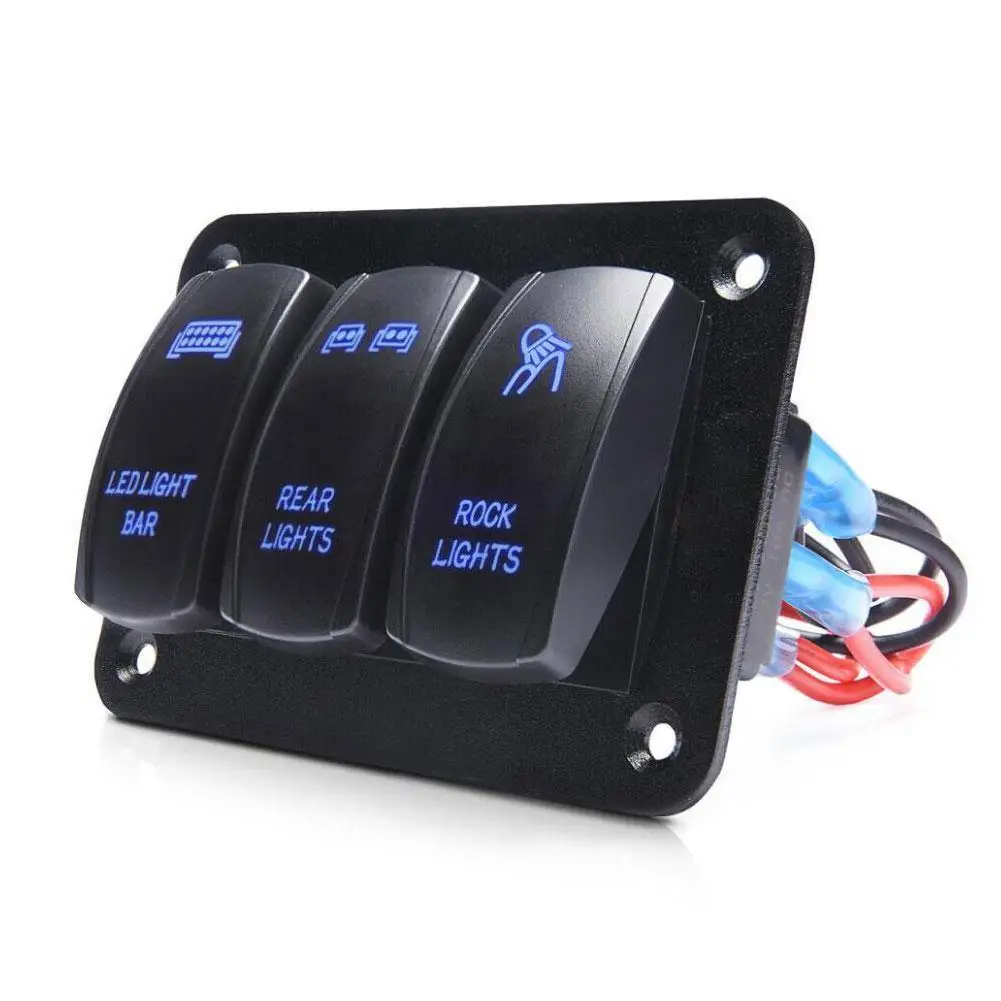 

Car panel rocker switch combination modified switch panel 3gang single row switch pattern car accessories
