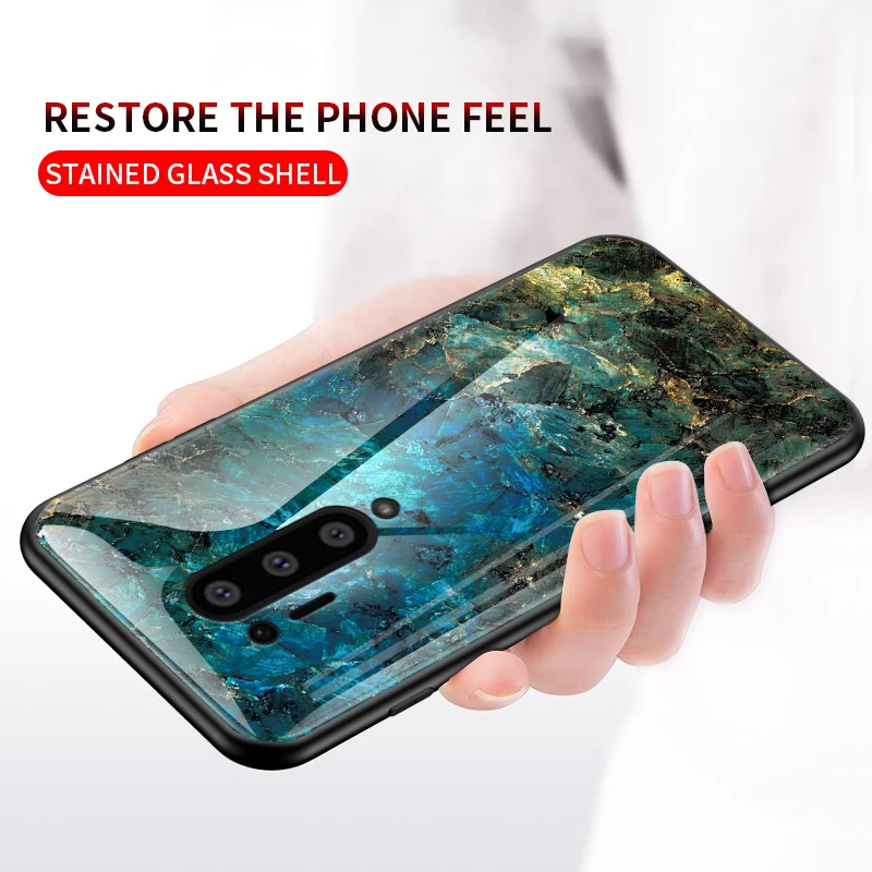 luxury glass case for oneplus 9 7t 8 pro marble phone cases back cover for oneplus 7 8 7t pro coque fundas free global shipping
