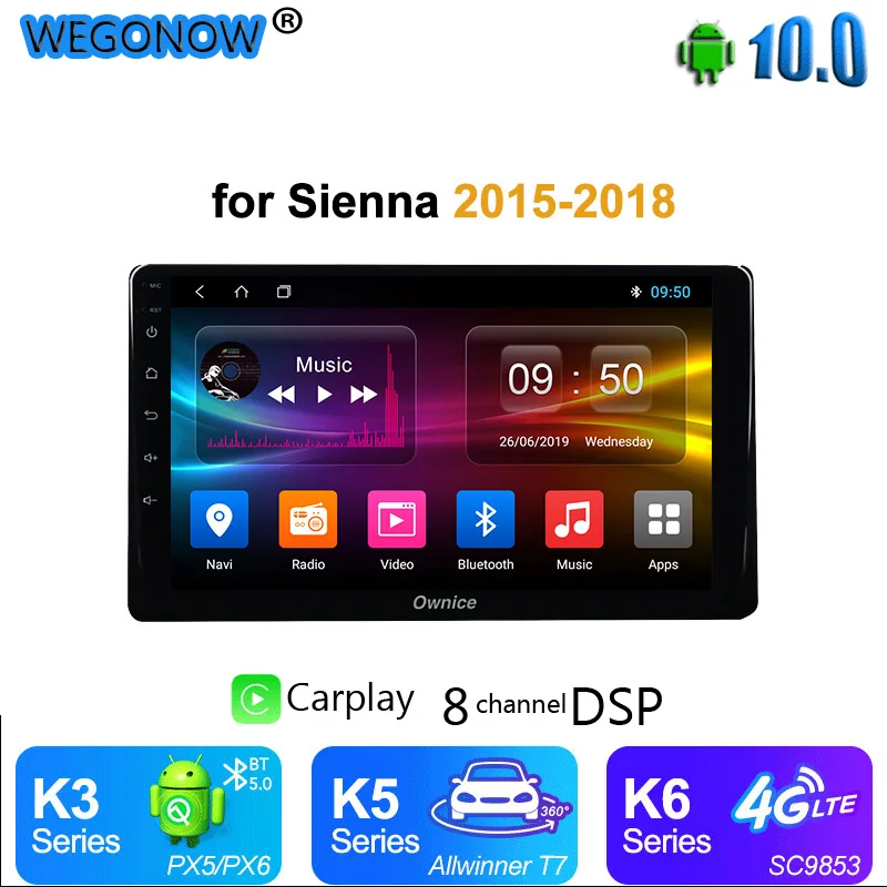 Ownice Android 10 автомобиль радио видео плеер Wi Fi GPS навигация 2 Din 9 дюймов DSP 4 аппарат не