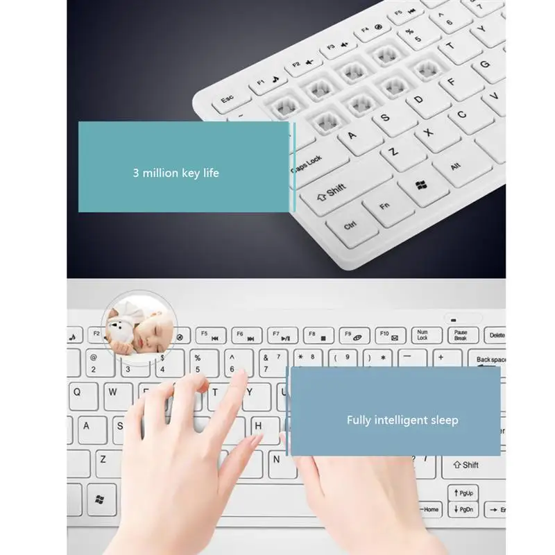 Беспроводная мини клавиатура мышь набор для игр развлечения в офисе настольный