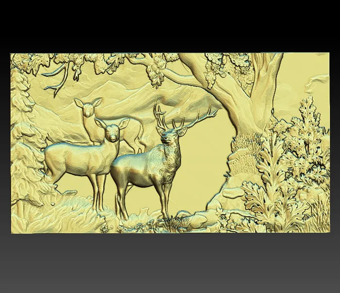Новая 3D модель для ЧПУ резная фигура скульптура машина в STL файл олень|Фрезы по