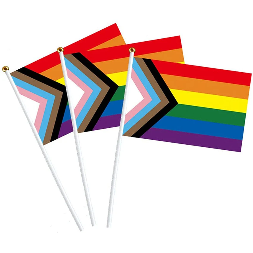 Ручной флаг-Радуга гей маленькая ручная машущая баннер ЛГБТ пластиковые