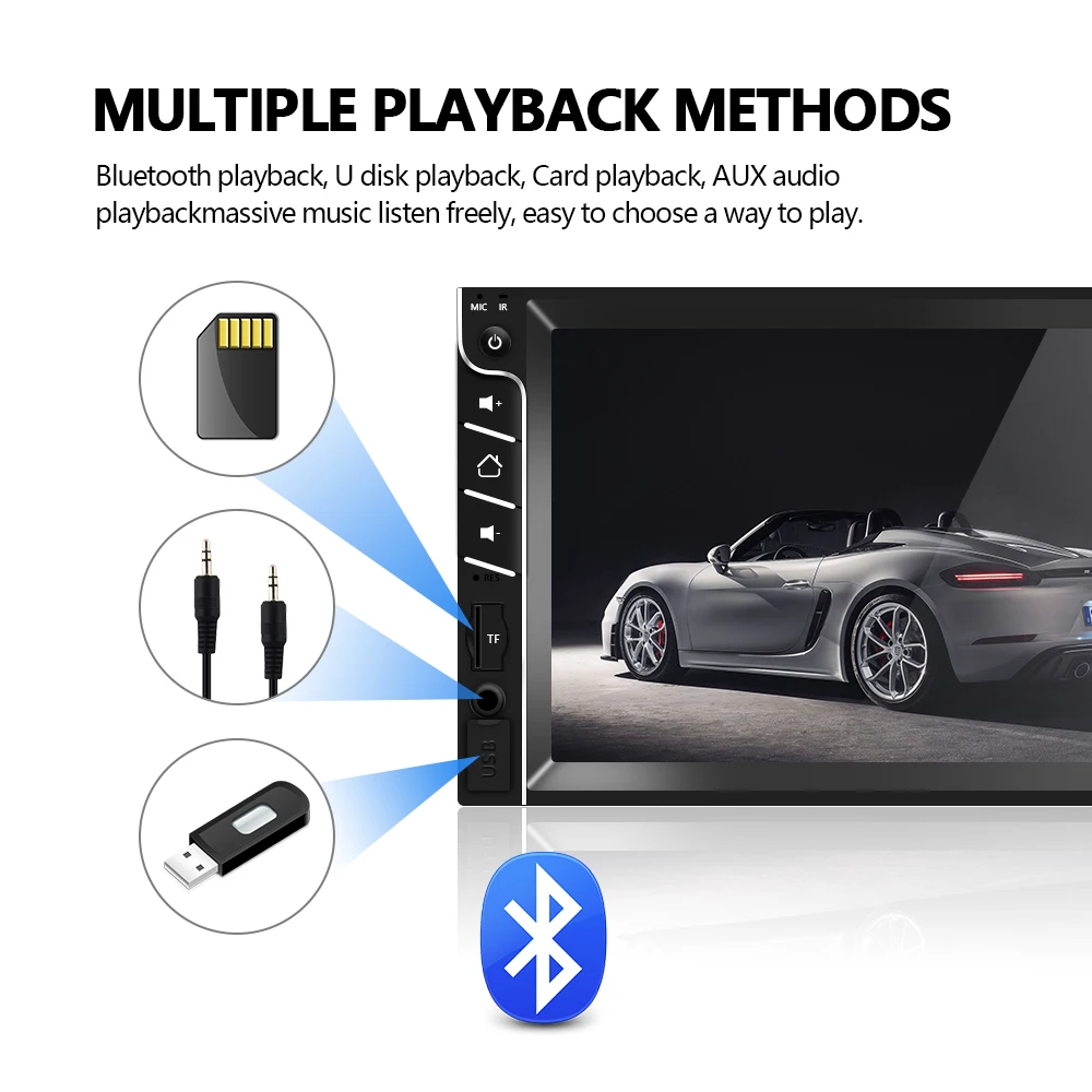 AMPrime 2 din стерео радио 7 &quotАвторадио с сенсорным экраном Bluetooth мультимедиа MP5 плеер