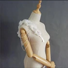 Съемный плечевой ремень для свадебного платья, с цветами, на одно плечо, с жемчужными бусинами, с цепочкой для выпускного платья