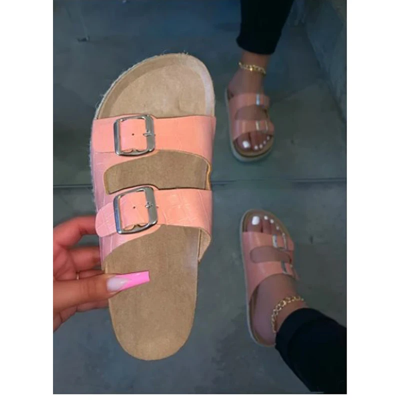 

Сланцы Женские однотонные, пляжные шлепанцы, плоская подошва, повседневные сандалии, Римский стиль, большие размеры, лето 2020