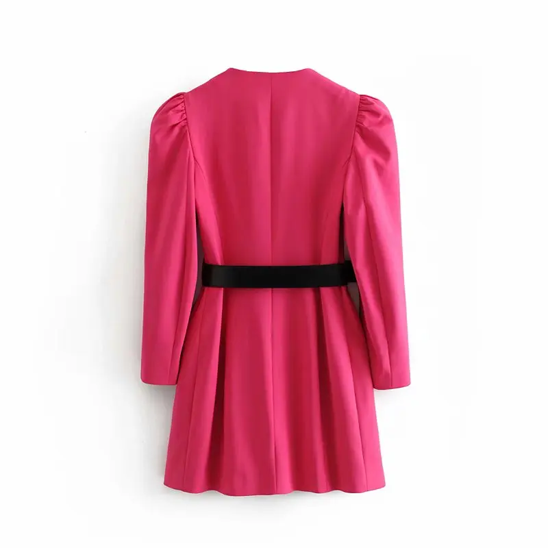 Женский костюм блейзер с рукавами фонариками длинное платье в английском стиле