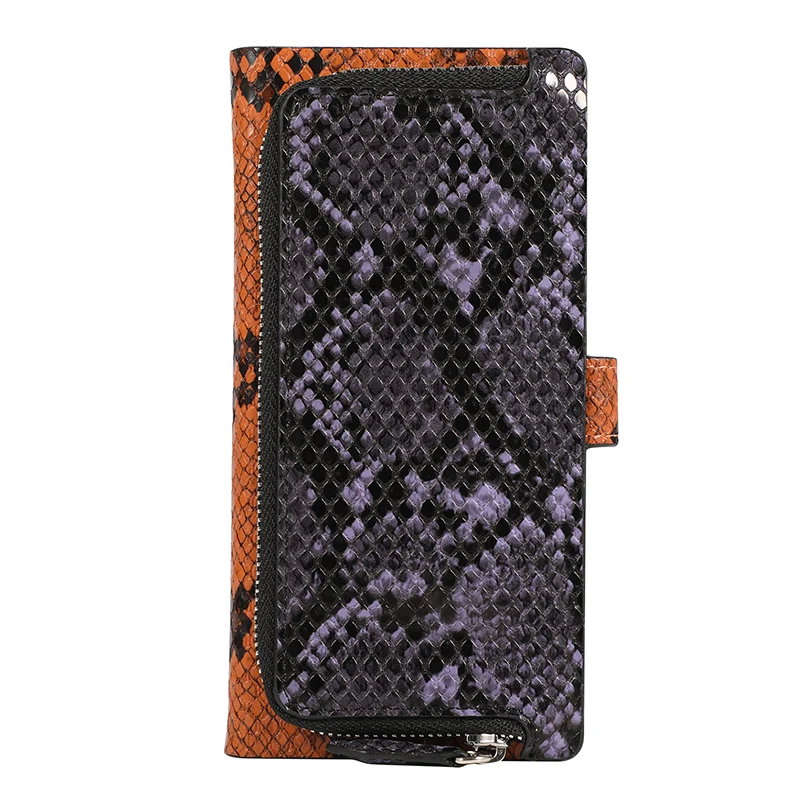 Чехол-бумажник на застежке-молнии из змеиной кожи для Iphone 11 Pro Max, чехол из искусственной кожи для Iphone 11 Max samsung S8 S9 Plus Etui
