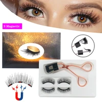 2 pairs of 3 magnet eyelashes 3d magnetic eyelashes natural eyelashes makeup eyelash extensions handmade reusable