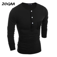 zogaa fashion spring and summer mens t shirt casual short sleeved o neck t shirt solid pullover shirt buttons slim soft