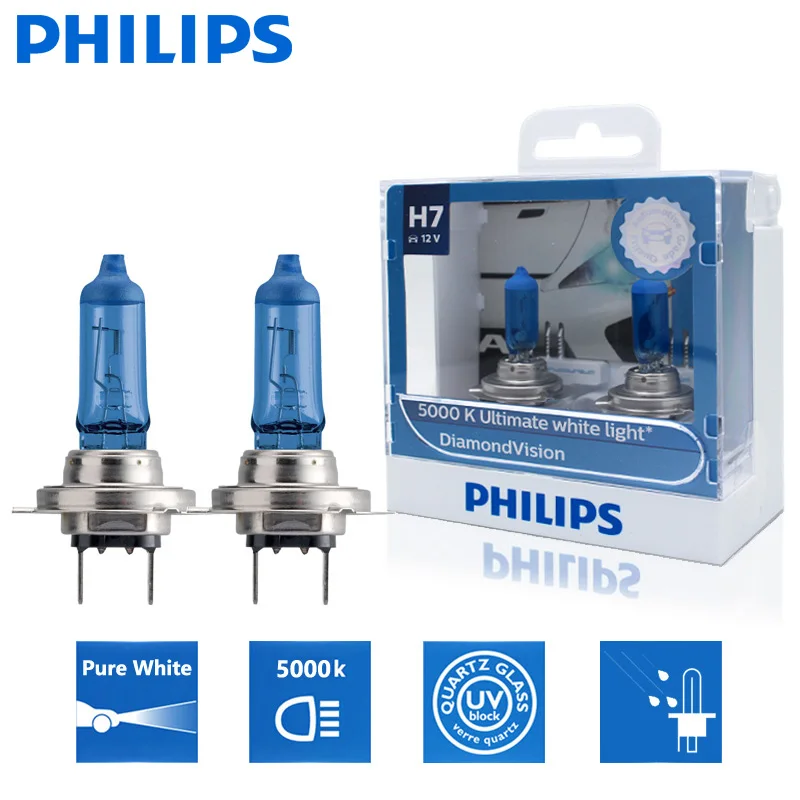 Philips H7 12 В 55 Вт PX26d 5000K Алмазная видимость галогенный головной свет светильник