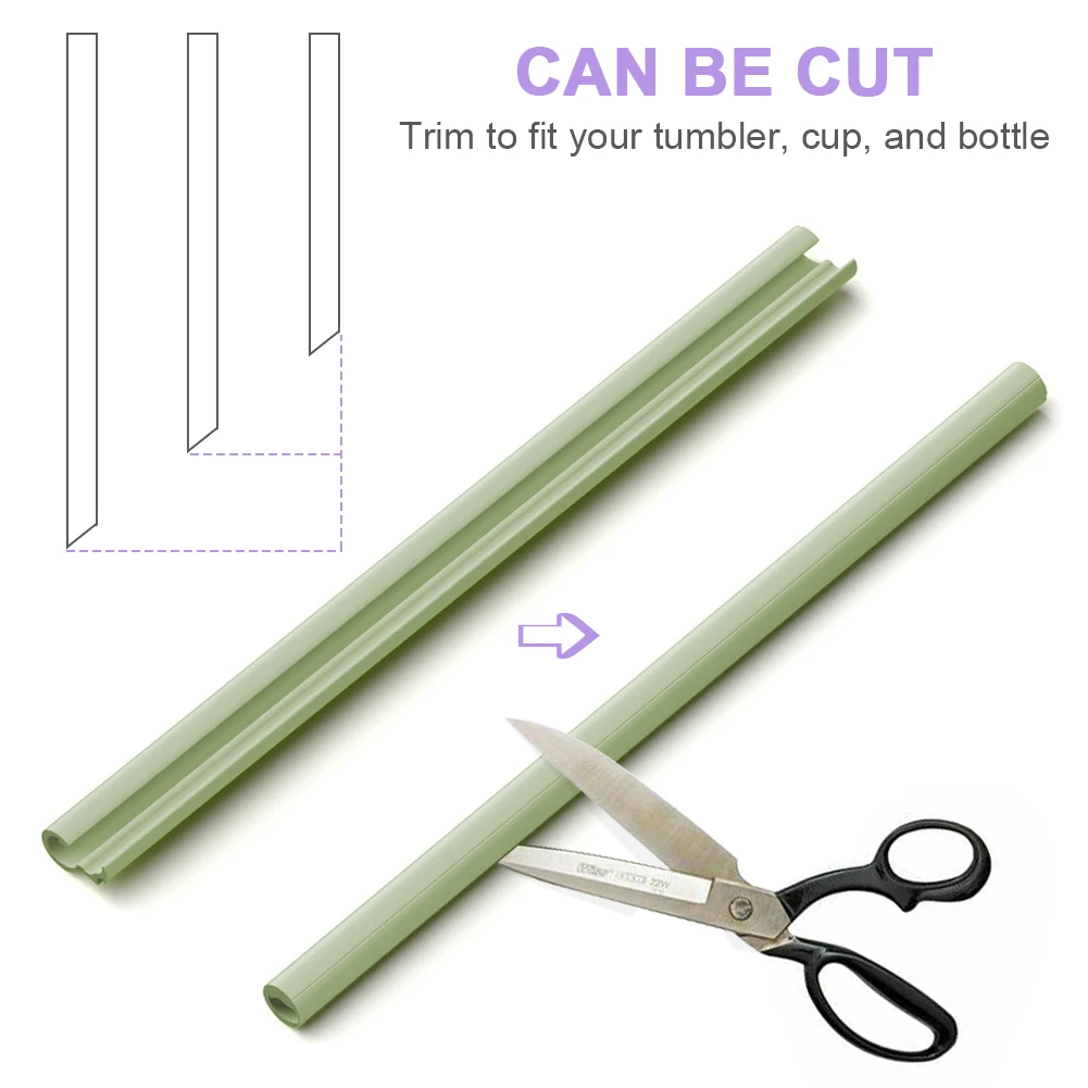 6 шт. многоразовые силиконовые соломинки Легкая очистка высокотемпературные
