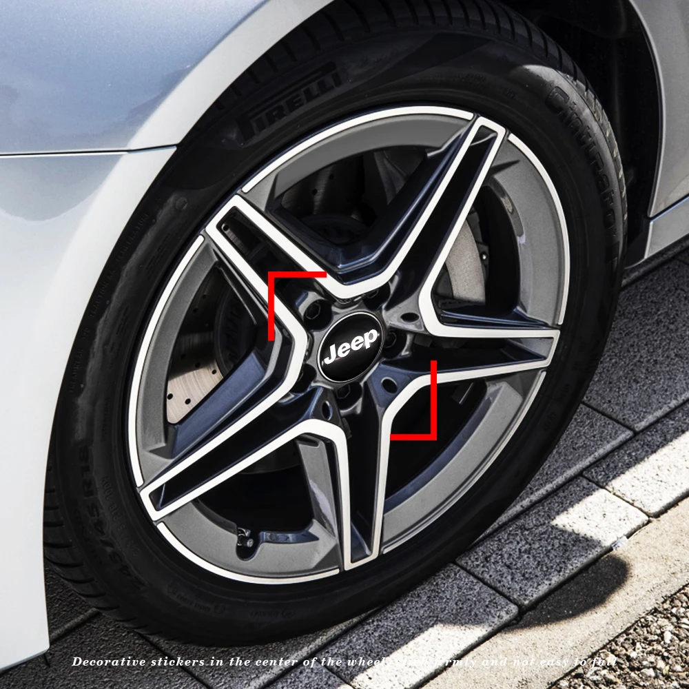 Фото Наклейки из углеродного волокна для Jeep Wk2 Wj Zj Compass Patriot Wrangler Jk, 4 шт., 56 мм №3