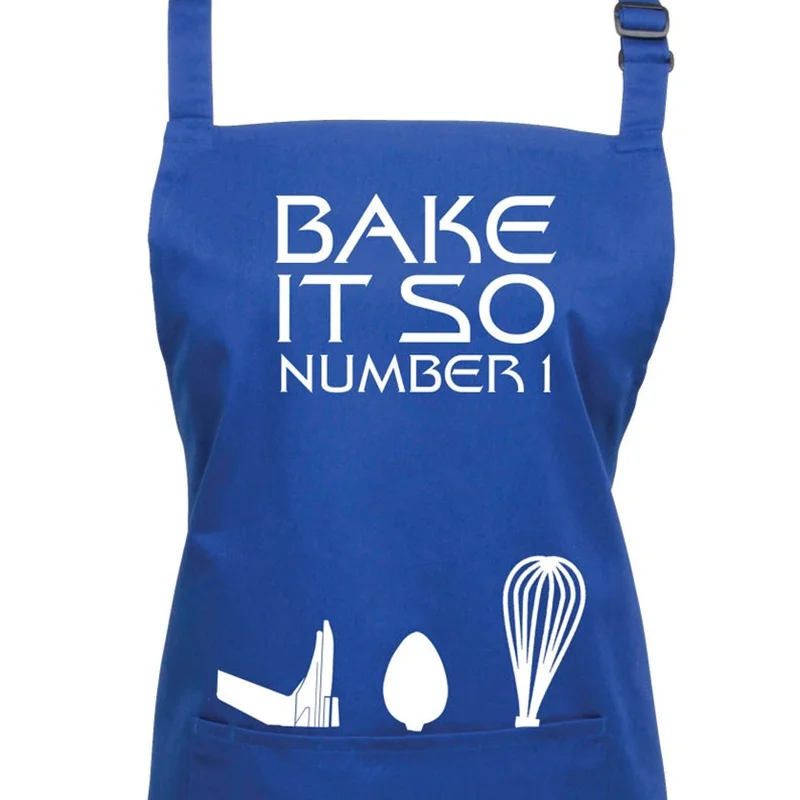 

Customized Grill Master Gift for husband,Star Baker Apron,Personalised Bake It So Number One Star Trek The Next Generation Apron