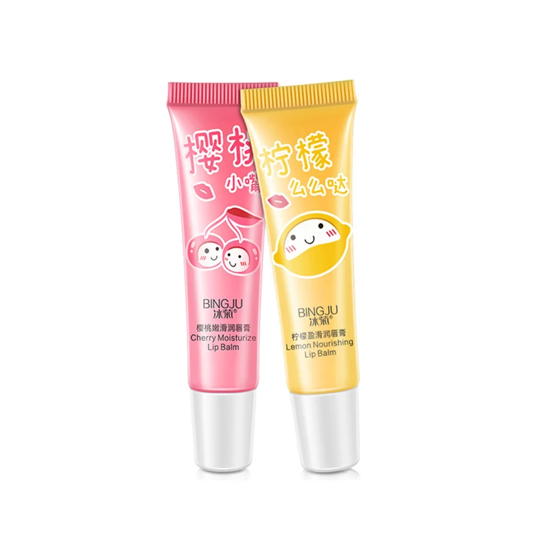 

Lemon Lip Balm Lipstick Long Lasting Hygienic Cherry Moisturizing Lipstick Natural Extract Nourishing Anti Aging Makeup Lip Care