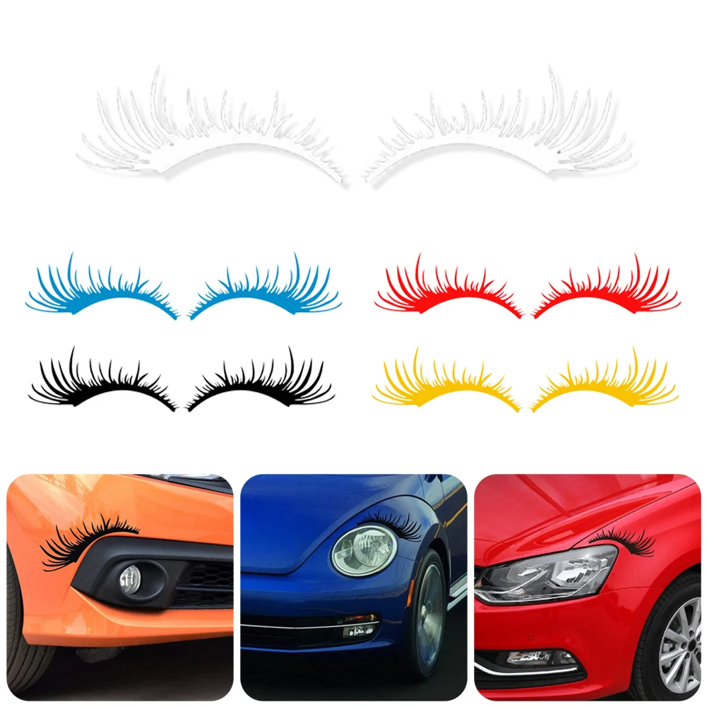 

Car Stickers 2 Pcs Eyelashes Eyebrow Waterproof Removable Car Styling Sticker Decal Decor Charming Headlight Decoration