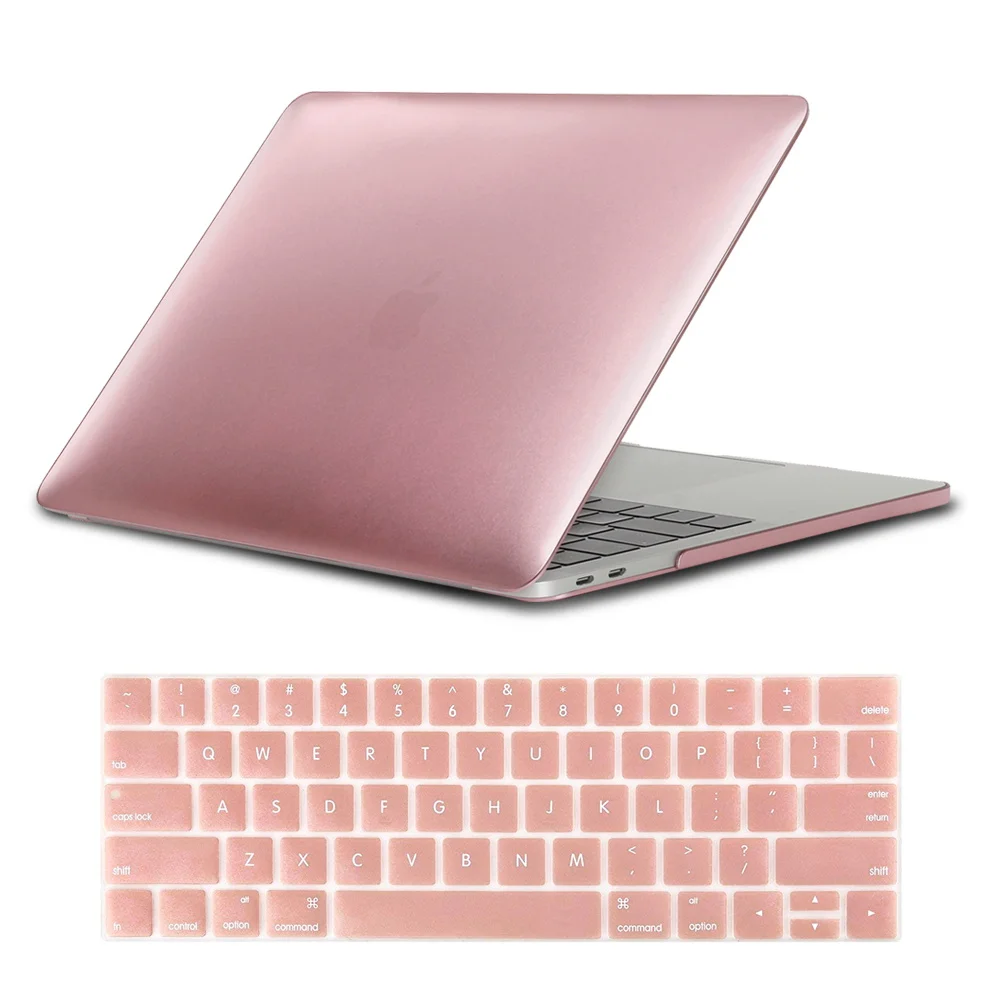 

Laptop Case for Apple Macbook Air 11"/13"/Pro 13"/15"/16"/Macbook 12 A1534 Anti-fall Matte Rose Gold Hard Shell + Keyboard Film
