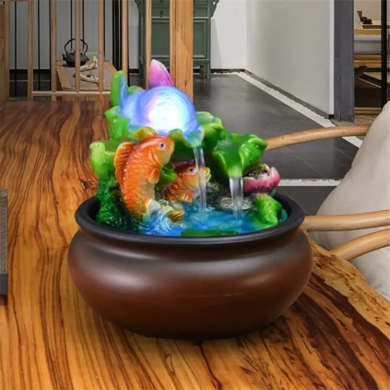 Фэн шуй из смолы украшения для фонтана рабочего стола водные счастливой рыбы