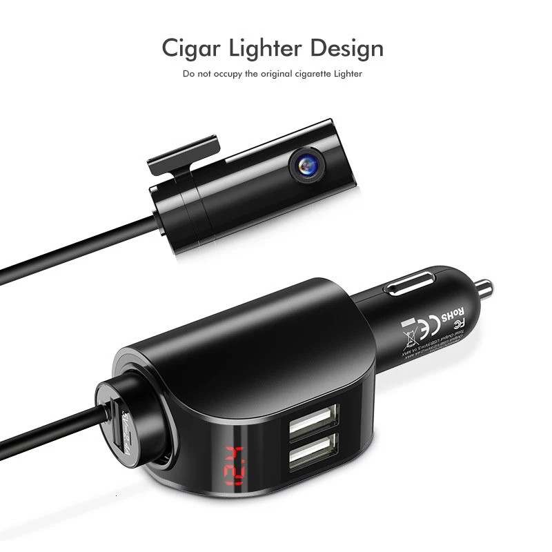 Розетка для автомобильного прикуривателя с разъемом 12 V-24 V 3.1A Dual USB Зарядное устройство Мощность адаптер штепсельной вилки Напряжение ЖК-дисплей Дисплей для телефона MP3 DVR