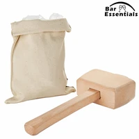ice mallet and ice bag wood hammer and lewis bag for crushed ice bartender kit bar tools kitchen accessory