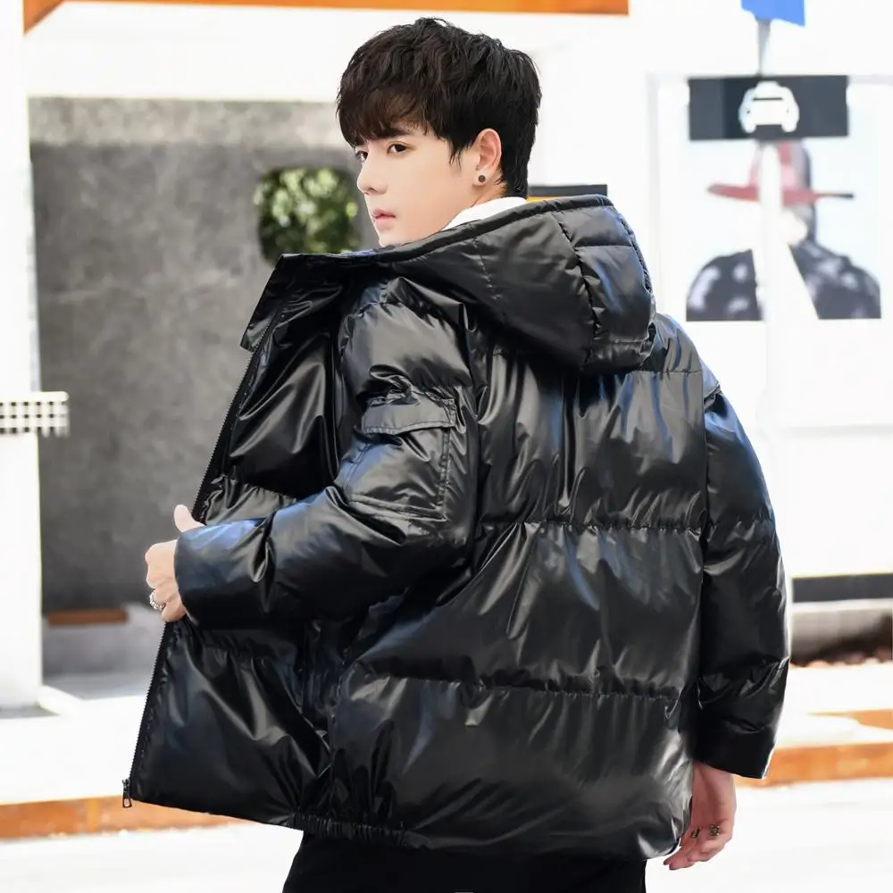 2022 Top Parkas Mens Autumn Winter Casual Cotton-Padded Jackets Solid Color Shiny Bubble Luxury Thick Warm Down Coats Streetwear