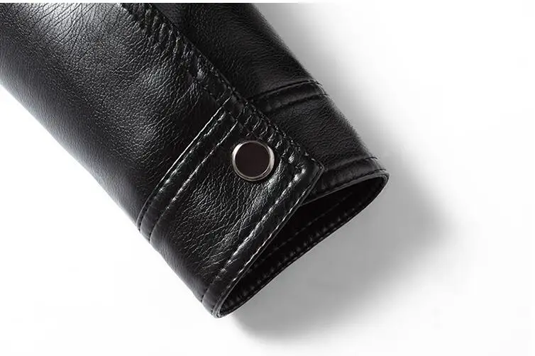 

Lapel Men's PU Coats Winter Motorcycle Jackets Men Detachable fur collar Leather Clothing Male Casual Outerwear