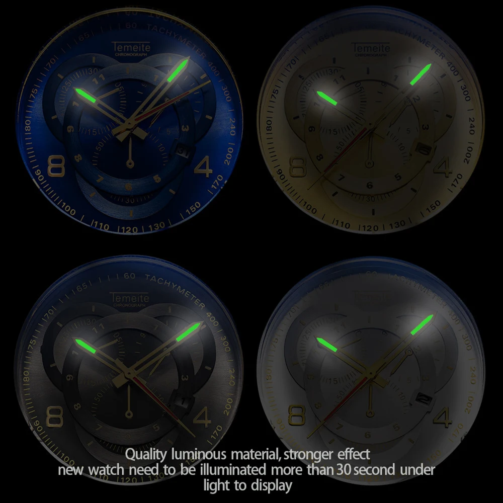 Montre à Quartz pour hommes, Date automatique, grand cadran 52mm, étanche, en acier, chronographe lumineux, horloges