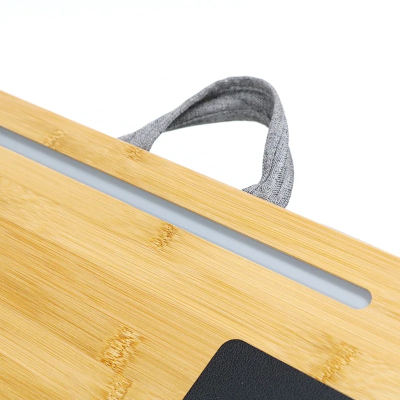 bamboo lap desk soporte portatil laptop stand with tablet pen phone holder wrist rest and mouse pad fits up to 17 inch notebook free global shipping