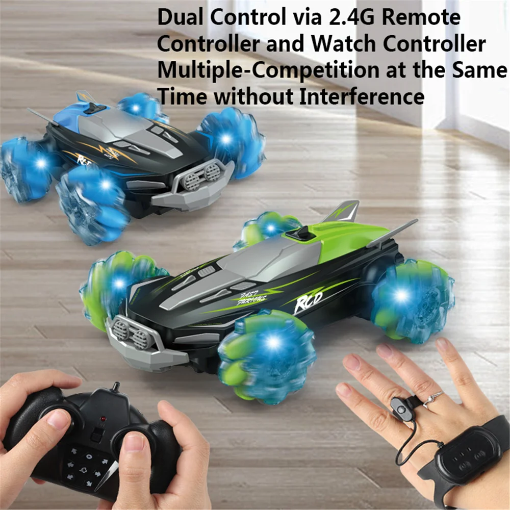 

City RC Car 2.4G 4WD Stunt Drift Buggy Car Remote Car Gesture Sensing Drive Light Spray Music Off Road Vehicle Toys Kids Gift