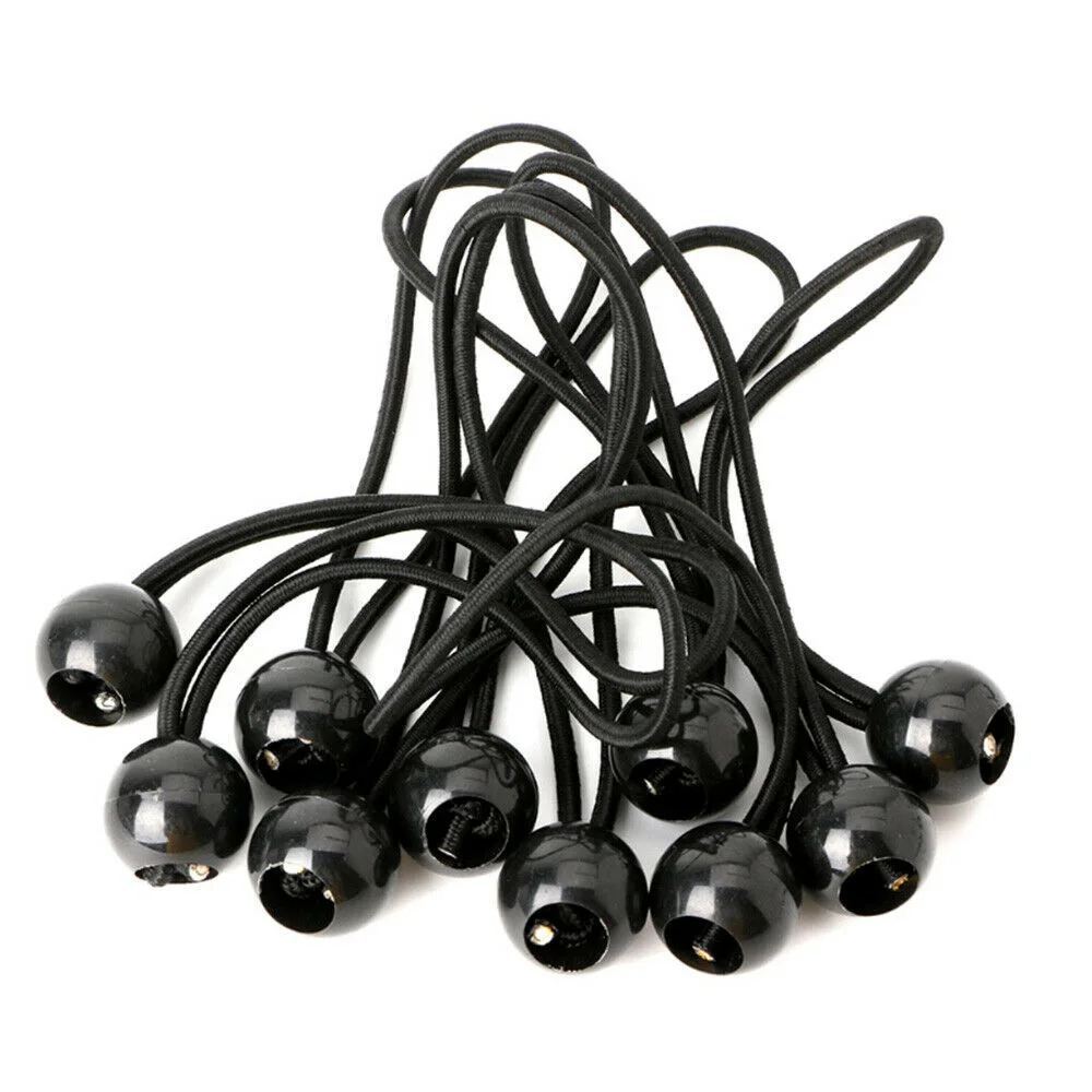 

Nylon Ball Bungees Elastic Weatherproof 25PCS Hiking Black Backpacking