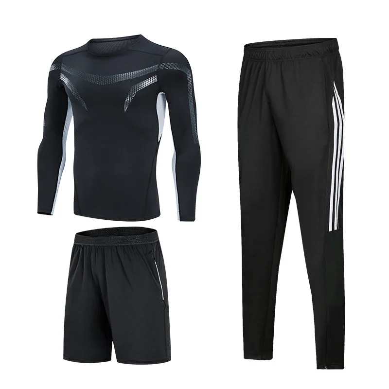 

ZCXQM Sports Suit Men New Gym Quick-drying Training Suit Outdoor Morning Running Leisure Football Equipment Running Clothes
