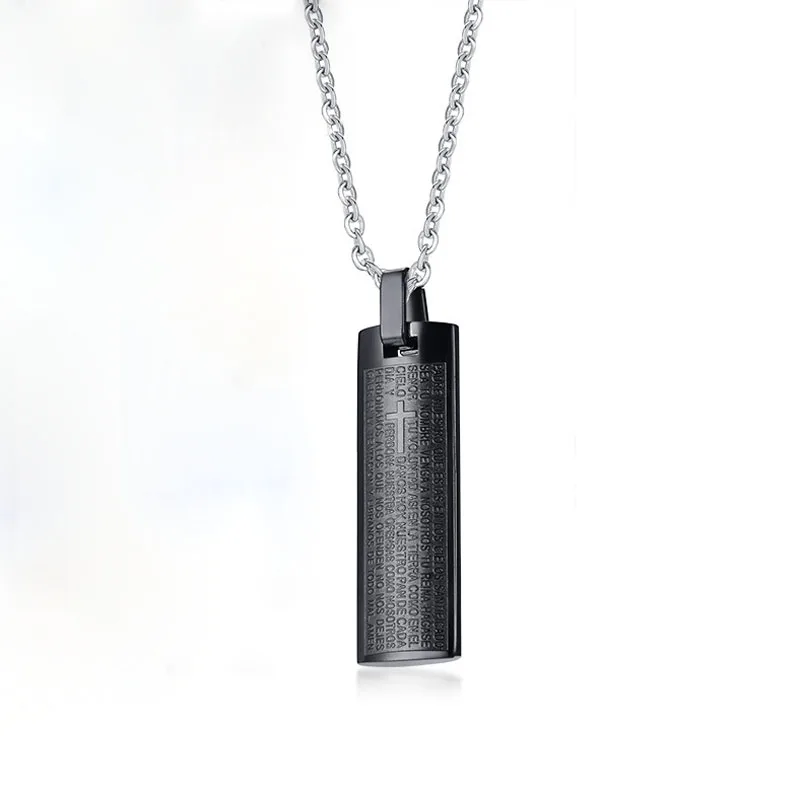 Ожерелье-чокер из титановой нержавеющей стали с крестом для молитвы | Украшения и