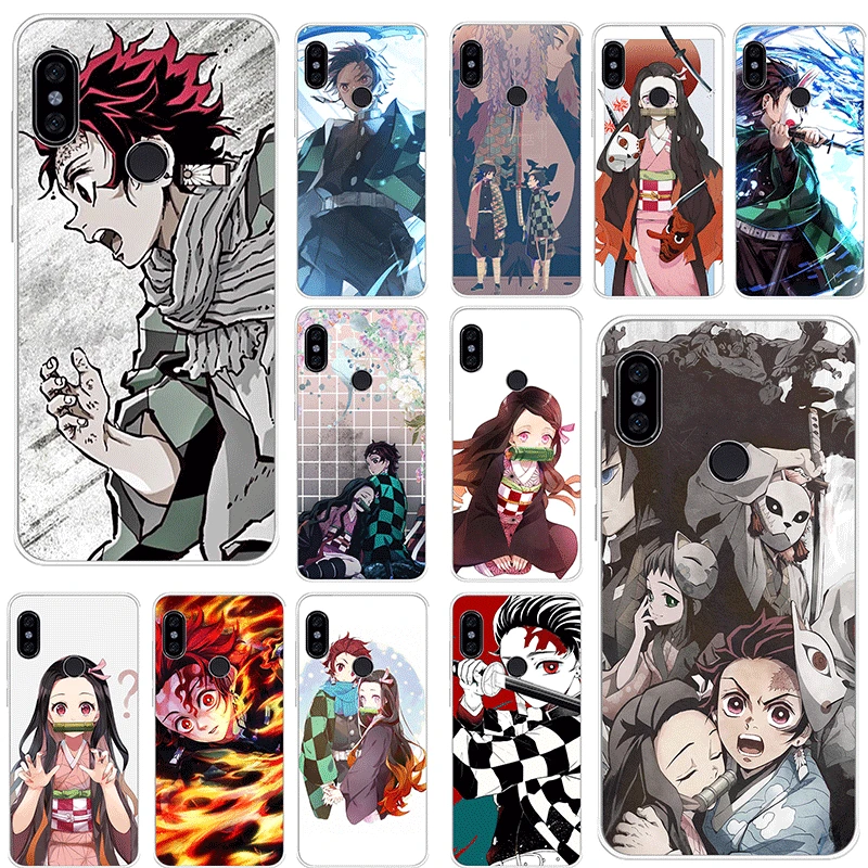 Чехол на мобильный телефон для Xiaomi Redmi Note 8 6 7 5 Pro 4 4X 5A чехол с аниме Demon Slayer Kimetsu No Yaiba