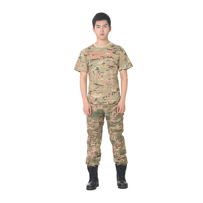 Мужская Летняя военная форма ACU CP футболка с коротким рукавом тактические боевые
